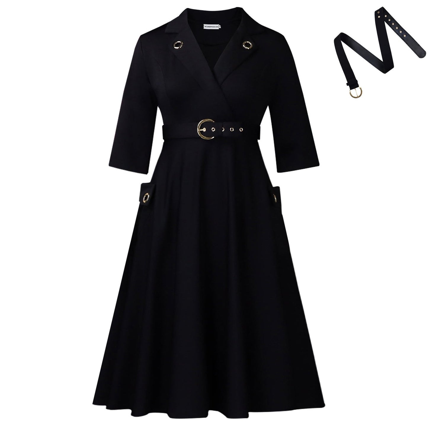 Women's Collar High Waist Elegant African Dress Dresses