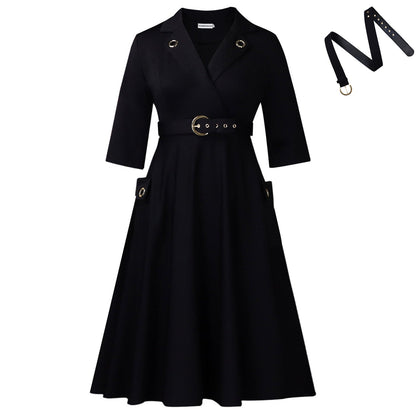 Women's Collar High Waist Elegant African Dress Dresses
