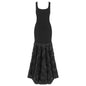 Shiny Sier Silk Fabric Rose Flower Slim Dresses