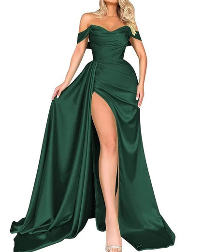 High Slit Sexy Host Slimming Party Wedding Dresses