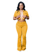 Denim Sleeve Color Small Horn Elastic Suits