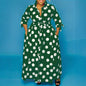 Shirt Long Sleeve Dotted Prints Dress Plus Size