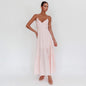 Women's Holiday Beach High Waist Pure Color Dresses