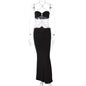 Women's Hot Metal Chain Halter Wrapped Chest Dresses
