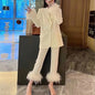 Women's Feather Stitching Two-piece Elegant Dress Style Suits