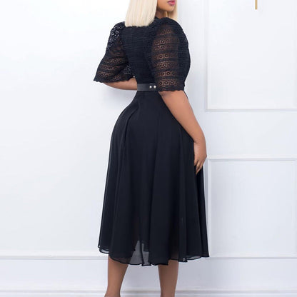Fashion Chiffon Patchwork Beaded African Dress Dresses
