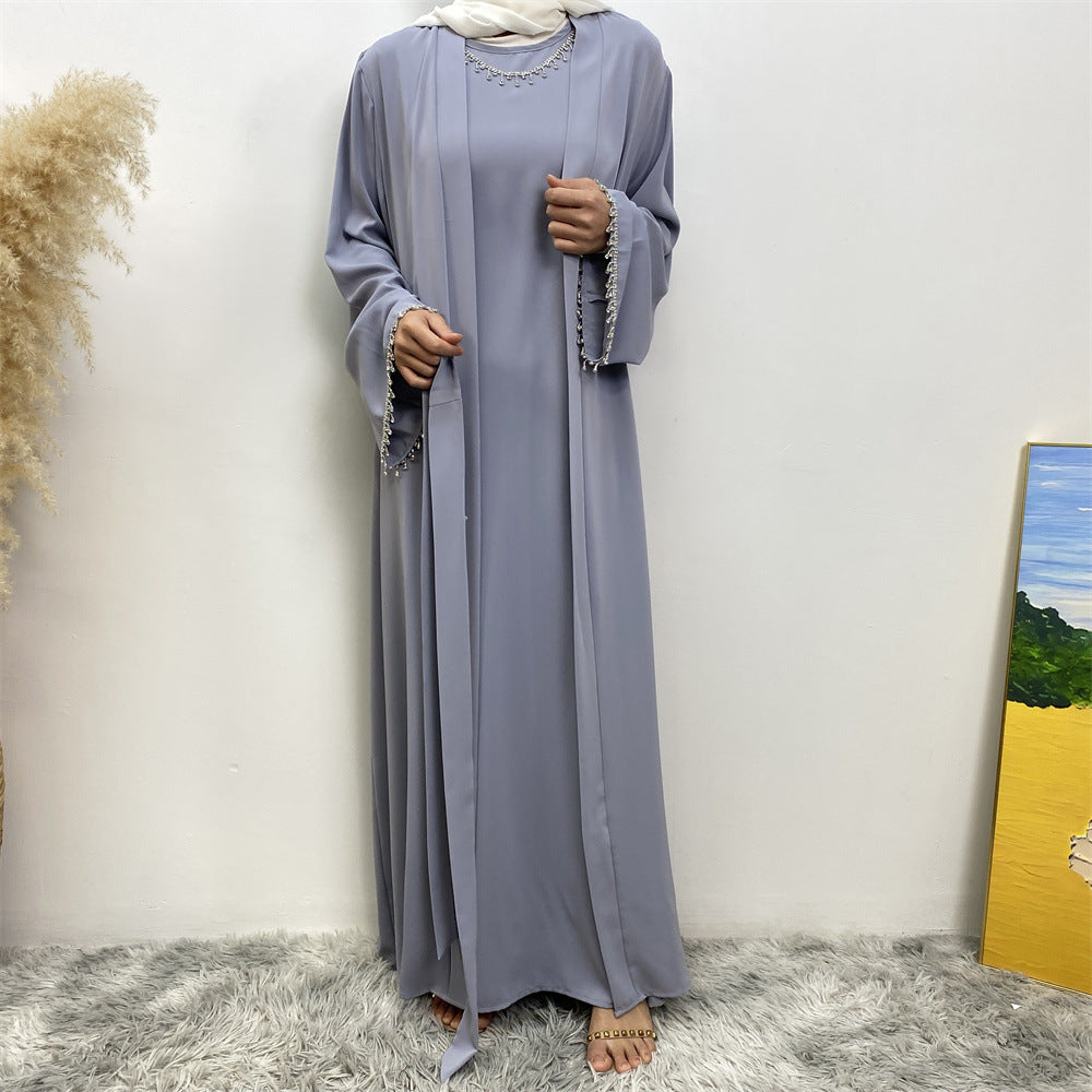 Trendy Slouchy Elegant Sleeveless Dress Muslim Suits