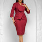 Women's Fashion Elegant Lapel Three-quarter Sleeve Ol Dresses