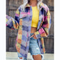 Woolen Printed Casual Fashion Polo Collar Coats