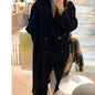 Women's Gray Korean Loose Mid-length Woolen Design Coats