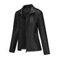 Women's Fashion Wear Leather Knitted Stitching Stretch Jackets