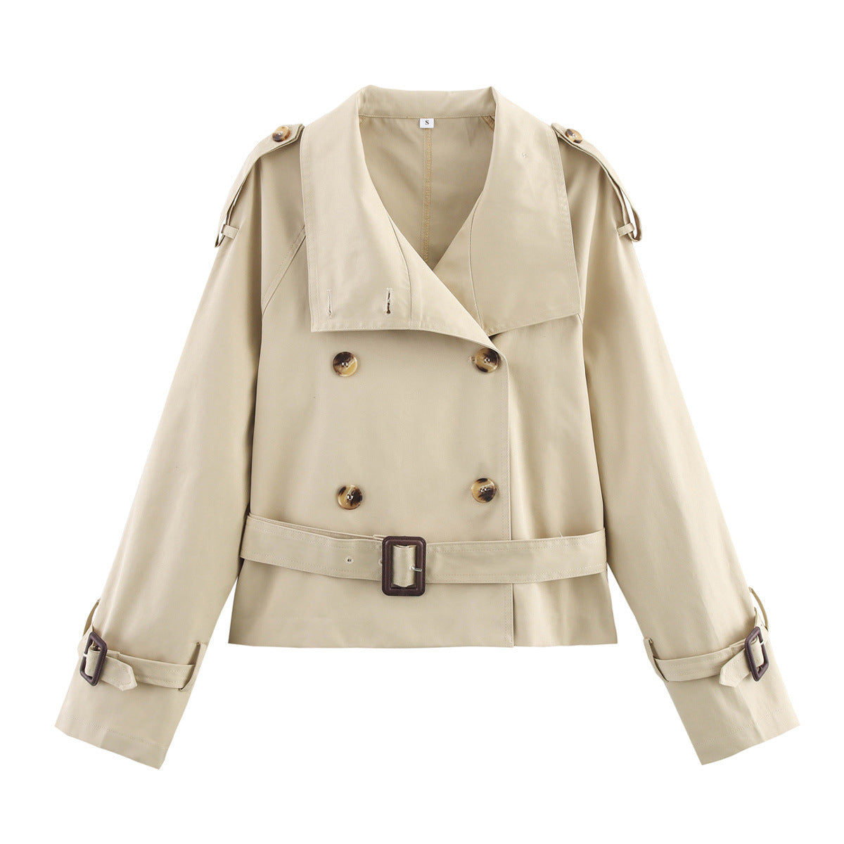 Women's Lapel With Belt Ornament Trench Coats