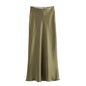 Women's Summer French Fashion Silk Satin Texture Skirts