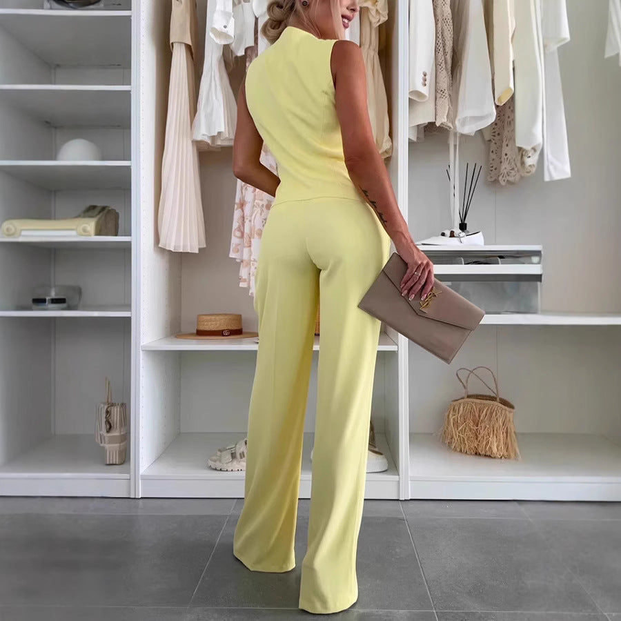 Solid Color Buttons Pocket Front Row Suits