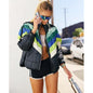 Women's Printing Long-sleeved Zipper Outerwear Shirt With Coats
