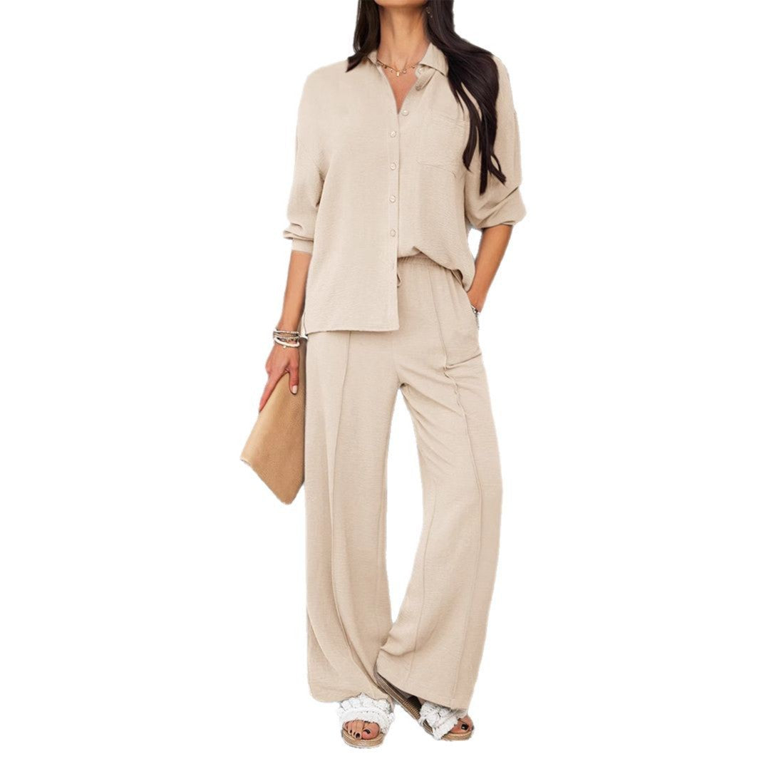 Women's Vacation Leisure Style Solid Color Two-piece Suits