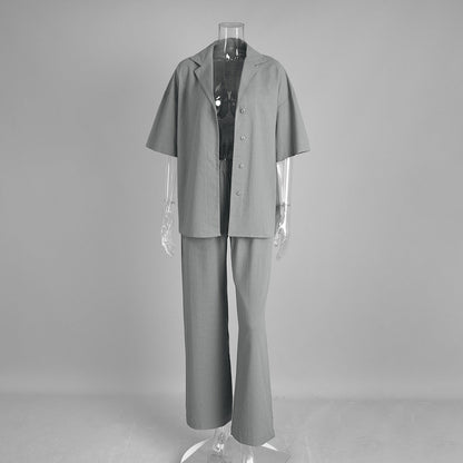 Cotton Short-sleeved Trousers Loose Sleeve Shirt Shorts