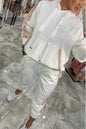 Women's Solid Color Sports Hoodie Stitching Sequin Suits