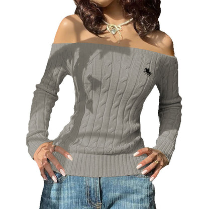 Women's Fashionable Simple Long Sleeve Woolen Sweaters