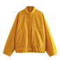 Women's Stand Collar Pocket Loose Pilot Coats