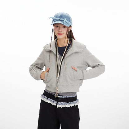 Women's American Hot Stand Collar Shoulder Coats