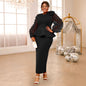 Lantern Sleeve Ruffle Dress Party Banquet Plus Size