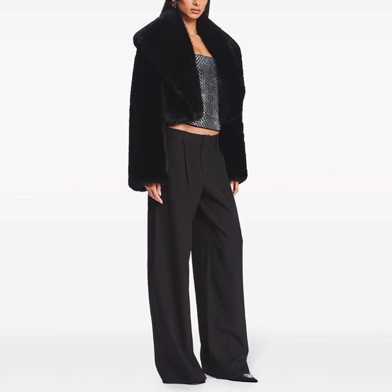 Women's Imitation Fur Fashionable Long Sleeve Coats