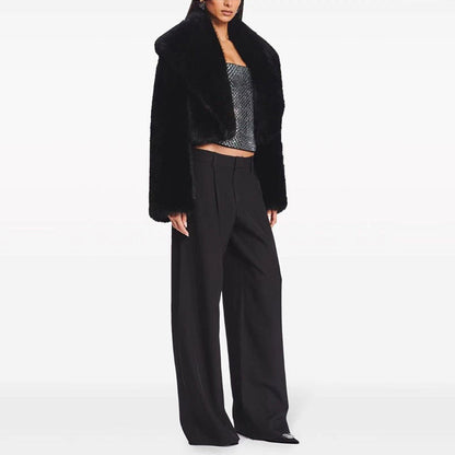 Women's Imitation Fur Fashionable Long Sleeve Coats