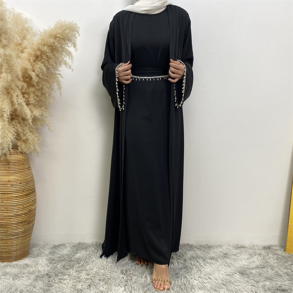 Trendy Slouchy Elegant Sleeveless Dress Muslim Suits
