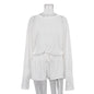 Women's Solid Color Simple Round Neck Long Suits
