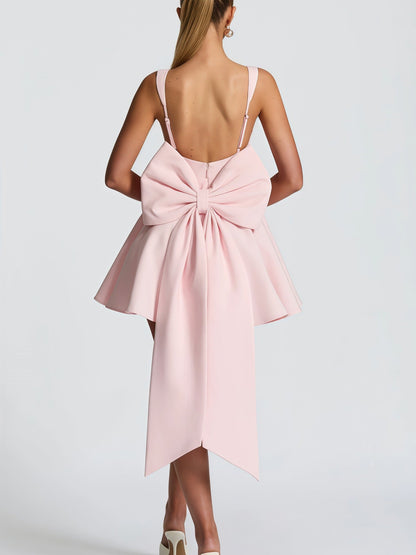 Women's Big Bow Suspender Dress For Spring Skirts