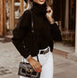 Women's Winter Turtleneck Cuff Pullover Solid Color Knitwear