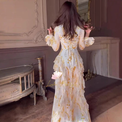 Women's Elegant Temperament Long Sleeve Dress Soft Dresses