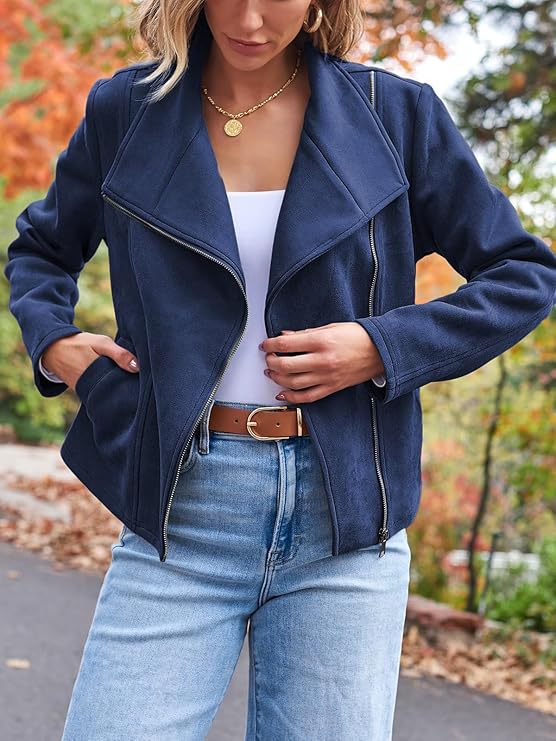 Classy Glamorous Fashion Casual Motorcycle Suede Coats