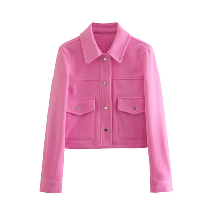 Spring Casual Loose Solid Color Soft Jackets