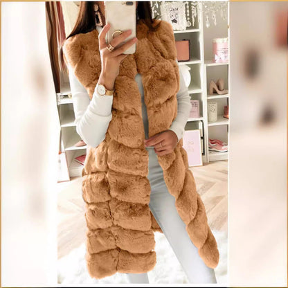 Imitation Fur Artificial Wool Long Plush Warm Coats