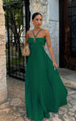 Summer Pure Color Pleated Sleeveless Suspender Dresses