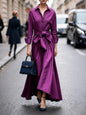 Women's Shirts Collar Solid Color Maxi Dress Dresses