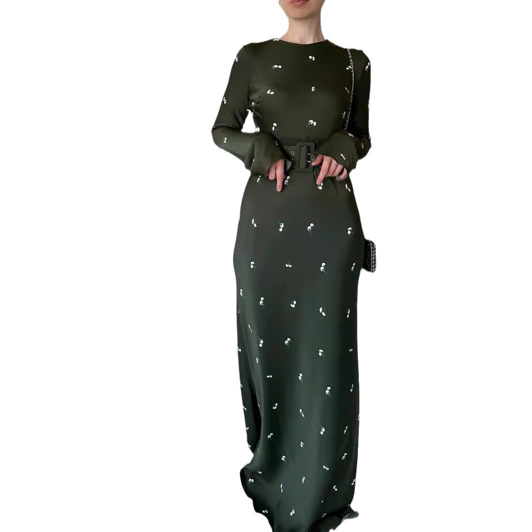 Long Sleeves Slim Fit Ruffled A- Dresses