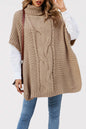 Women's Turtleneck Twist Shawl Loose Half Sleeve Knitwear