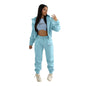 Women's Fashion Wear Brushed Hoody Hooded Leisure Suits