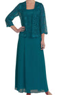 Women's Fashion Two-piece Lace Chiffon Dress Large Blouses