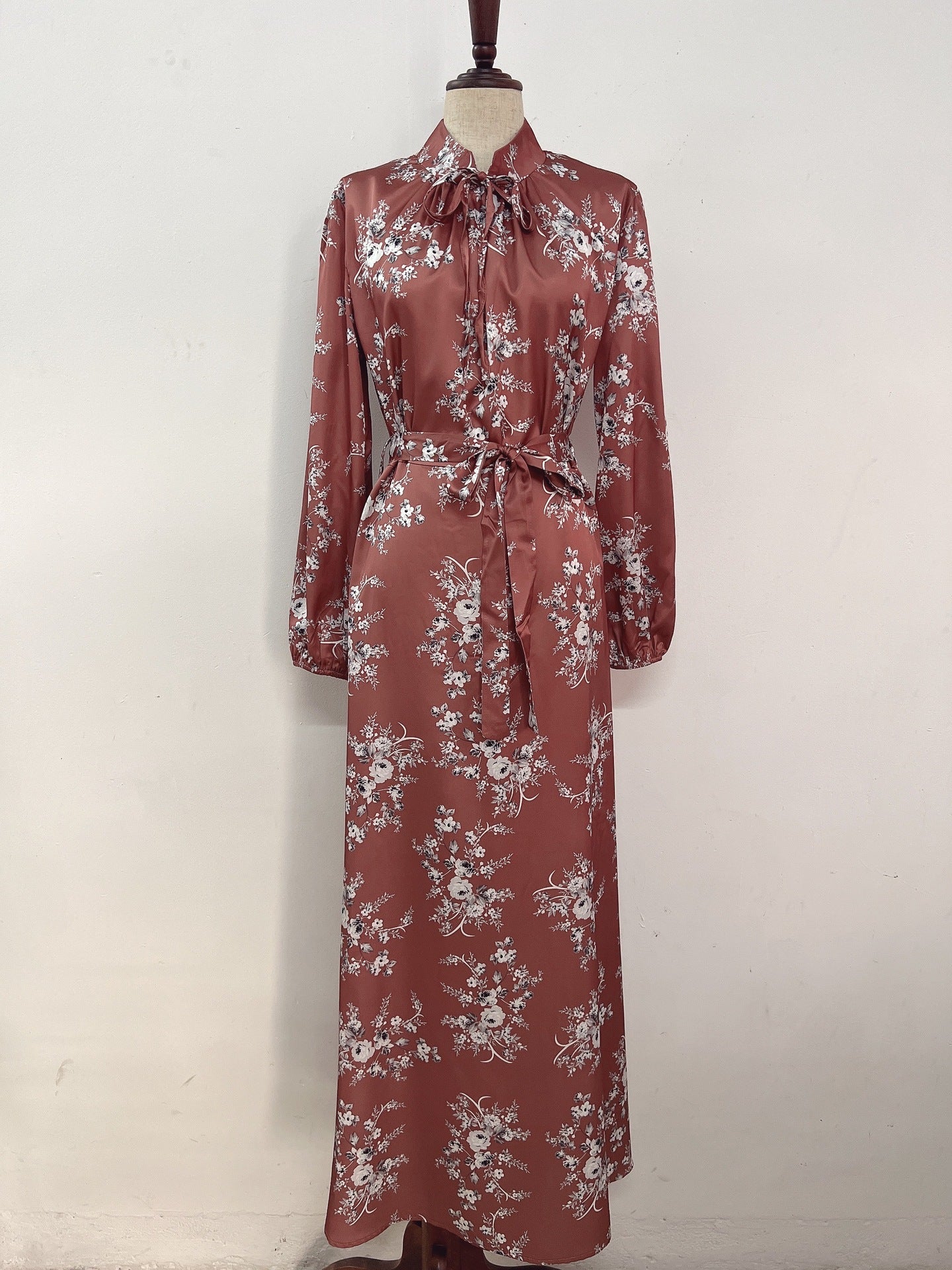 Elegant Dress Sweet Girdle Flower Satin Dresses