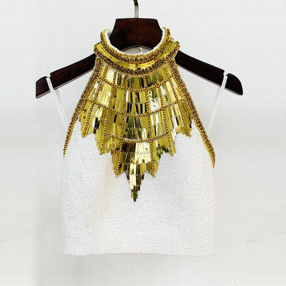 Classy Fashion Bead Diamond Metal Sheet Skirts
