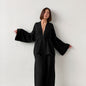 Women's Spring French Style Loose Gauze Shirt Suits