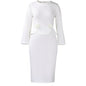 Women's Fashion Round Neck Long Sleeve Solid Dresses