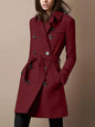 Women's Attractive Double Breasted Casual Woolen Coats