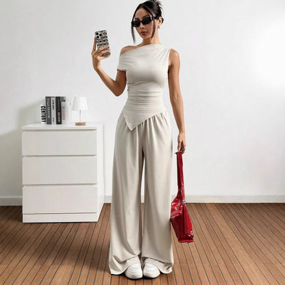 Women's Solid Color Sleeveless Lady Sexy Casual Suits