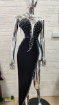 Dress Veet Sexy High Slit Beaded Dresses