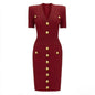 Fashionable Knitted Slim Fit Slimming Sleeve Dresses